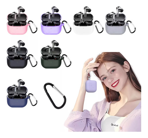 Capa Capinha Case Para Galaxy Buds3 Buds3 Pro Com Mosquetao