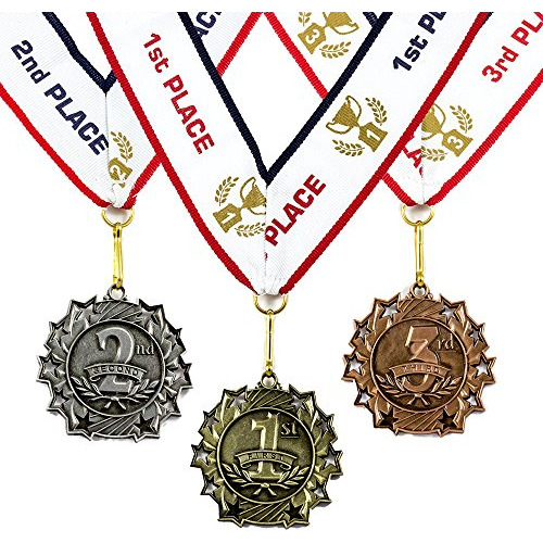 Conjunto De 3 Medallas De Primer, Segundo Y Tercer Luga...