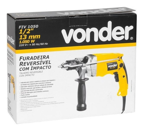 Imagem 2 de 2 de Furadeira martelete elétrica de 13mm Vonder FIV 1050 1050W + acessórios 127V 50Hz/60Hz
