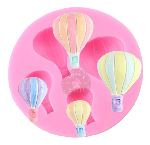 Molde De Silicona X4 Globo Aerostático Fondant Porcelana