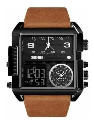 Reloj Hombre Skmei 1391 Dual Moderno Cuero Digital Elegante