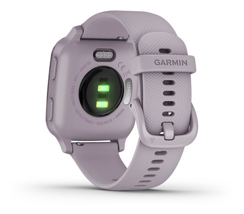 Smartband Garmin Venu Venu Sq 1.3" caja 40mm de polímero reforzado con fibra orchid, malla orchid de silicona y bisel metallic orchid de aluminio anodizado