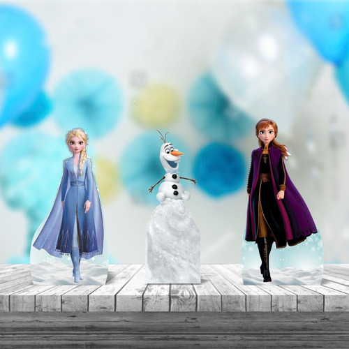 Imagem 1 de 3 de Kit 3 Frozen 2 Totens Mdf Display Centro Mesa