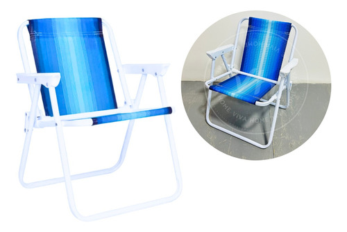 Sillon Silla Reposera Infantil Alta Niños Chicos Acero Azul