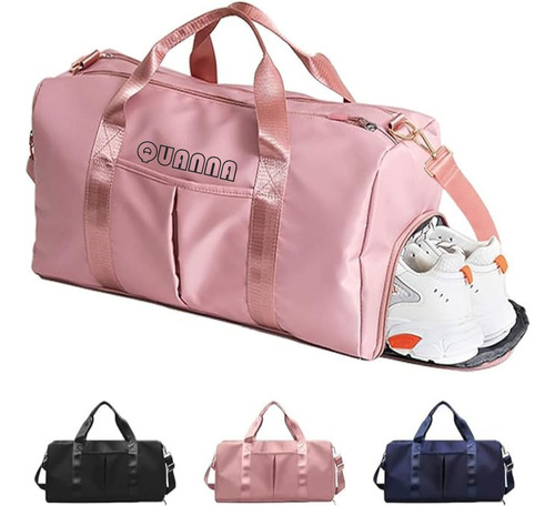 Maleta Deportiva Bolsa Gym De QUANNA Viaje Mochila Fitness Bag Con Bolsillo Húmedo Y Compartimento Para Zapatos, Maleta Gym Gran capacidad Plegable Maleta