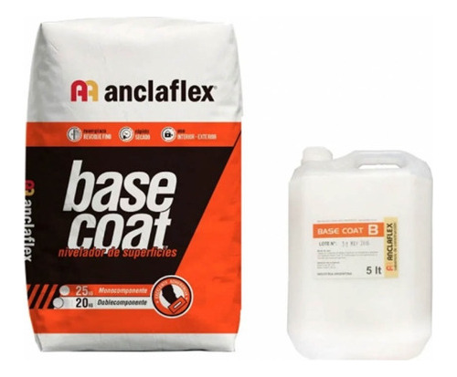 Base Coat Doble Componente 20 Kg + Emulsión 5 L Anclaflex Mm