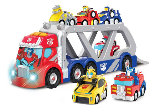 Camión Transportador De Vehículos, Transformers Color Rojo