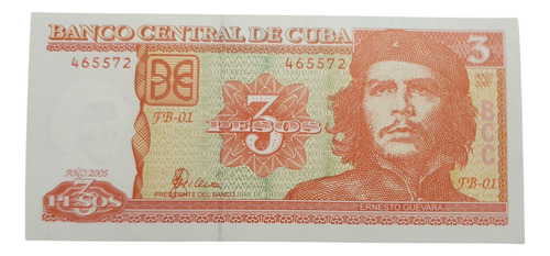 Cuba 3 Pesos Billete Coleccion 2005 Sin Circular Unc