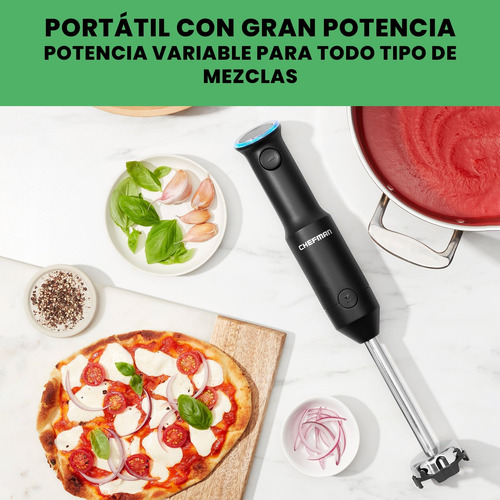 Batidora De Inmersión Inalambrica De Mano Chefman Negro