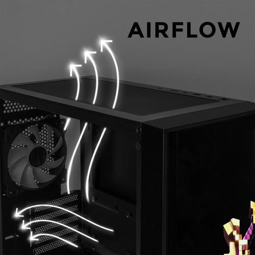 Gabinete Gamer Xtreme Pc Gaming Minecraft Ender Dragon Edition Micro Torre Micro Atx 4 Fan Argb Usb-c Cristal Templado Frente Intercambiable