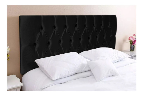  Cabeceira de cama Kasabela Paris King 195cm x 58cm Veludo preta