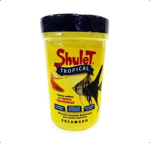 Imagen 6 de 6 de Alimento Escamas Shulet Tropical 150g Peces De Agua Tropical