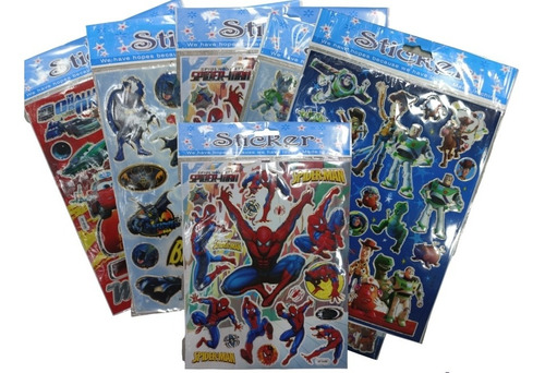 Calcomanías Sticker Cars Spiderman Batman Piñatas Sorpresas 