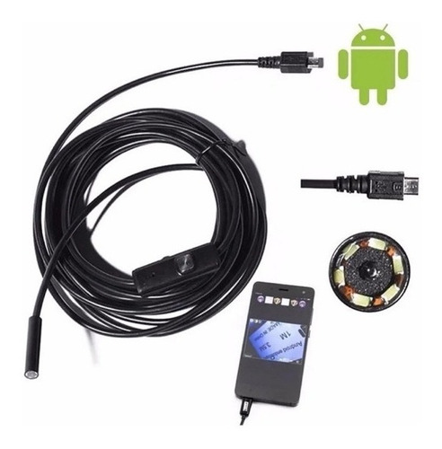 Imagen 2 de 4 de Cámara Endoscopio Boroscopio Espía Usb 5m Celular Microusb