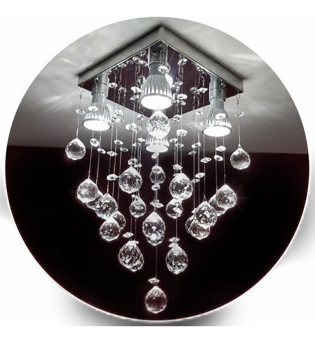 Lustre De Cristal Verdadeiro 20x20 Vai Montado Sala Quarto