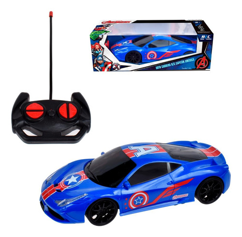 Auto Radio Controlado R/c De 25 Cms Con Luces Marvel - Capit Color Multicolor