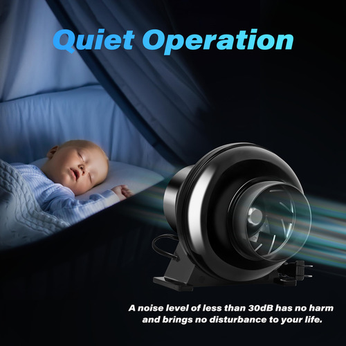 Ventilador De Escape En Línea Healsmart De 4 Pulgadas Y 195