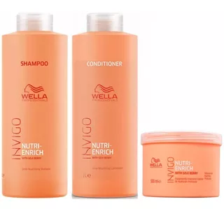 Shampoo 1000ml + Conditioner +masc Wella Invigo Nutri Enrich