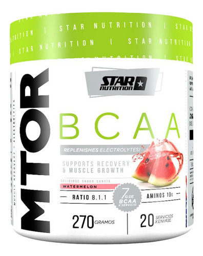 Mtor Bcaa 270 Gr Formula Mejorada Star Nutrition Sabor Watermelon