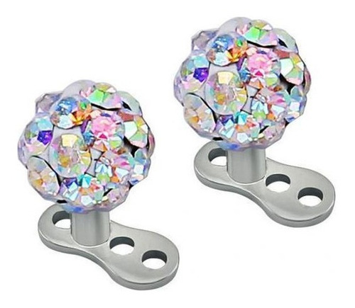 2 Piercings Microdermales Con Rosca Interna De Anclaje,