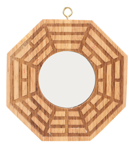 Colgante Cóncavo De Madera Bagua Con Espejo Convexo Para Pue