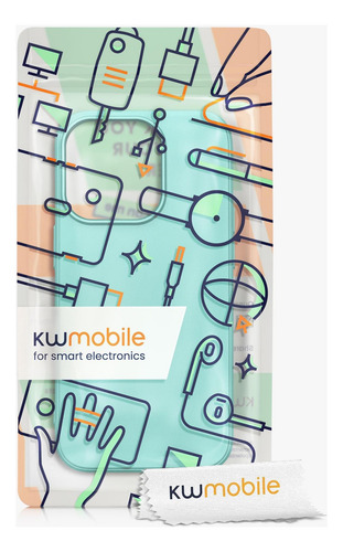 Kwmobile Funda Compatible Con Iphone 14 Pro Funda De Tpu Y Turquesa Metálico.