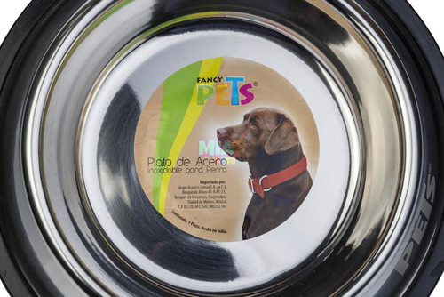 Imagen 5 de 6 de Plato De Acero Inoxidable Perros 32 Oz Fancy Antiderrapante