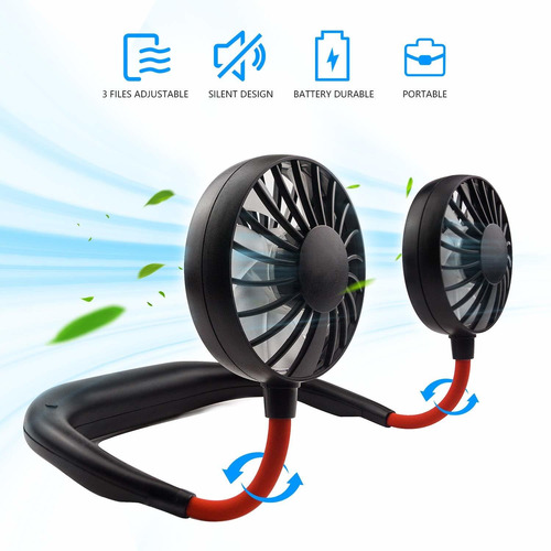 Ventilador Portatil Usb Manos Libres Ajustable 360° 