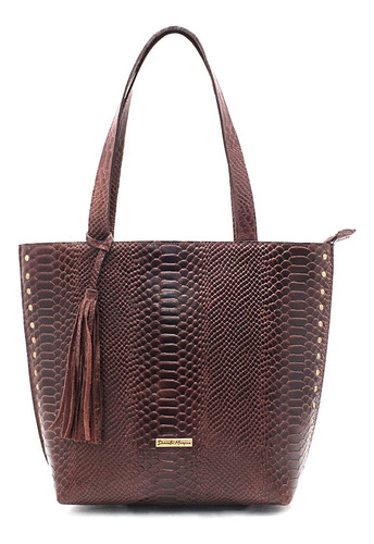 Bolsa Feminina Ombro Grande Couro Legitimo Croco/cobra 