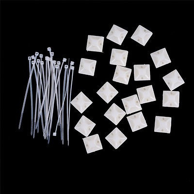 10set Cable Clips Cordón Adhesivo Gestión Pared Soporte Orga