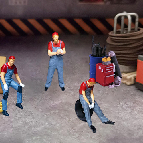 Pintado A Mano 1/64 Figuras De Personas Pintadas Rojo A