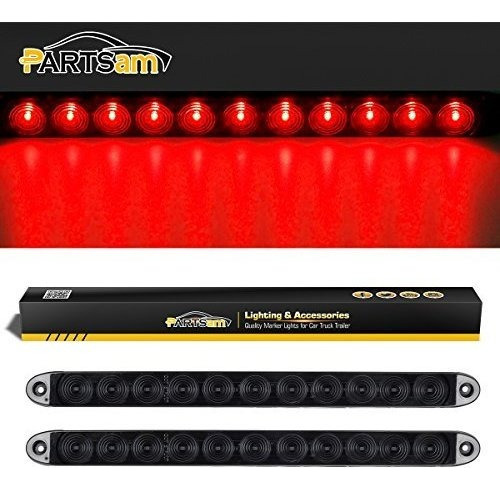 Partsam 2 X 15 Smoke Lens Red 11 Led Camion Remolque Stop Tu