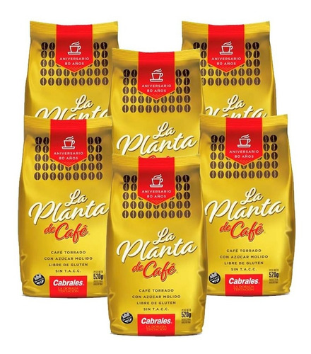 6x Cafe Molido Cabrales La Planta 520gr Torrado