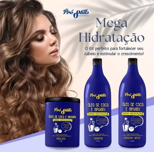 Kit Mega Hidratação Óleo De Coco E Argan 3 Prod Pro Stills