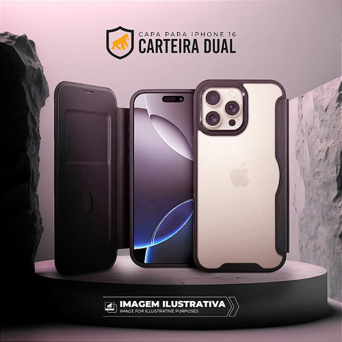 Capa Case Para iPhone 16 Pro - Carteira Dual - Gshield