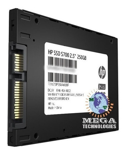 Imagen 2 de 3 de Disco Duro Ssd 250gb Solido Hp S700 Sata 3 2.5 560mb/s 3d