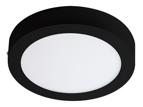 Panel Led Techo Sobreponer Superficial 18w Negra Redonda  