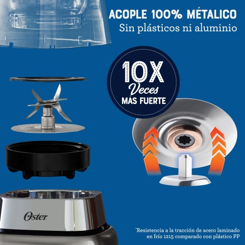 Oster® Licuadora Activesense, Con Blend-n-go, Plateado