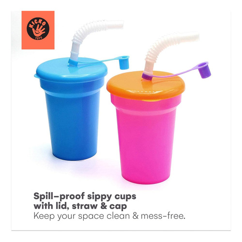 Vasos Para Beber Kicko Neon, 5.5 Pulgadas, 12 Oz., Coloridos