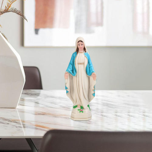 4 Figura De La Santísima Virgen María, 10cm Abrigo Azul