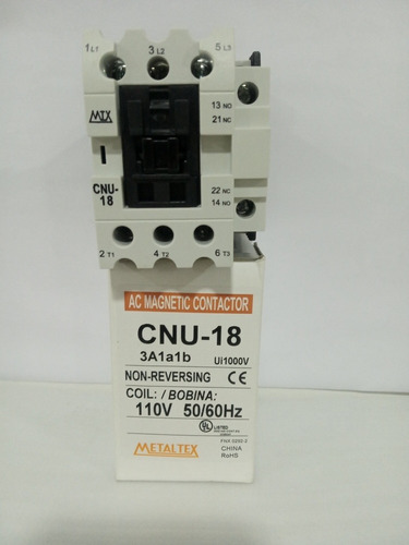 Contactor 18amp Bobina 110v Cnu-18 Marca Metaltex