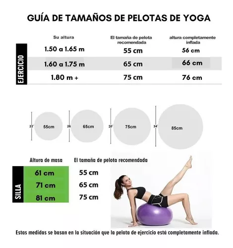 Pelota Yoga-pilates-fitness 65 Cm De Diametro Incluye Bomba