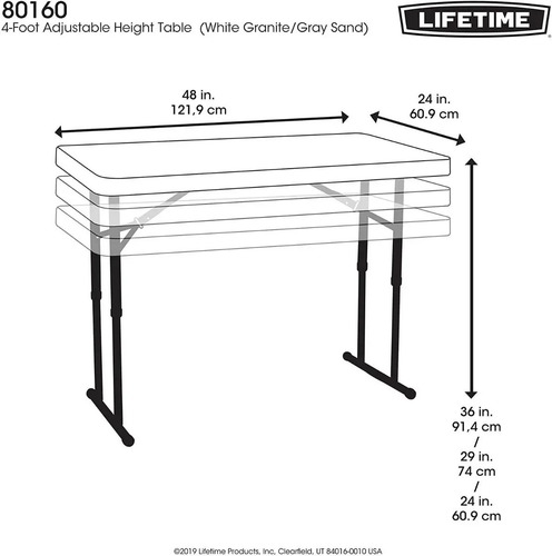 Mesa Rectangular Ajustable 3 Alturas 1.2 M Lifetime1