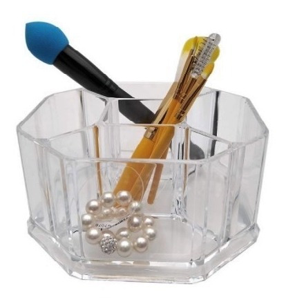 Imagem 2 de 4 de Organizador De Maquiagem E Cosméticos Acrílico 5 Divisórias