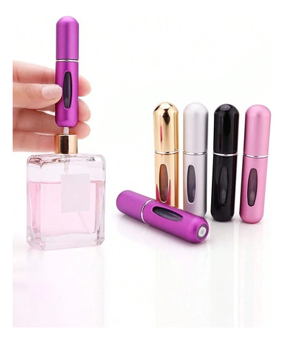 Mini Botella Para Cargar Perfume 5ml Recargable Con Atomizad