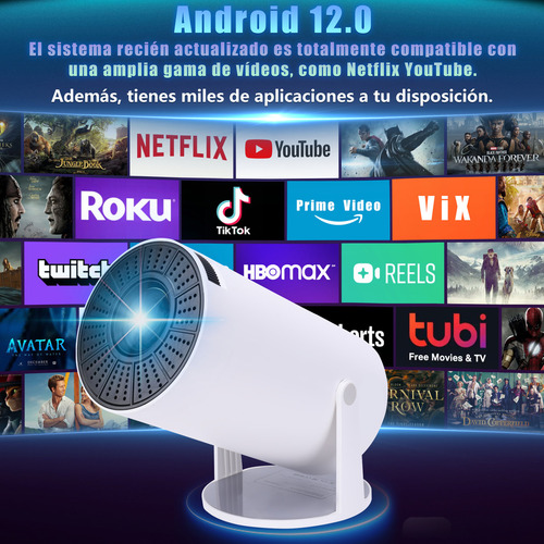 Casa De Los Deseos Proyector Portatil Profesional 4k Android Wifi Hy300 Pro Mini Smart Tv Led Blanco 110-220v
