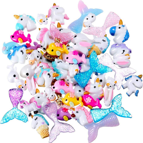 Combo Para Slime Con Charms Sirenas Y Unicornios Inc Adhesiv