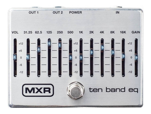 Pedal de efeito prateado MXR Ten Band EQ M108S