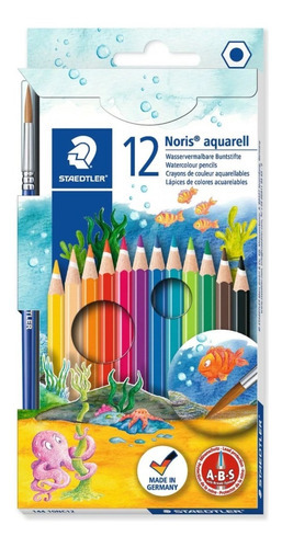 Imagen 1 de 4 de Caja 12 Lápices Acuarelables Staedtler Soluble Agua Pincel