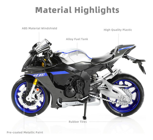 1/12 Escala Yamaaha 1000r Motocicleta Modelo Juguete Mini...